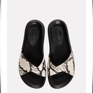 ALUMNAE FOLDED SLIDE ON FOOTBED- NATURAL PYTHON